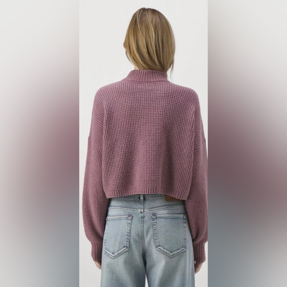 Hollister Womens Pink Easy Cozy Knit Crew Neck Long Sleeve Ribbed Sweater XS - Picture 3 of 11
